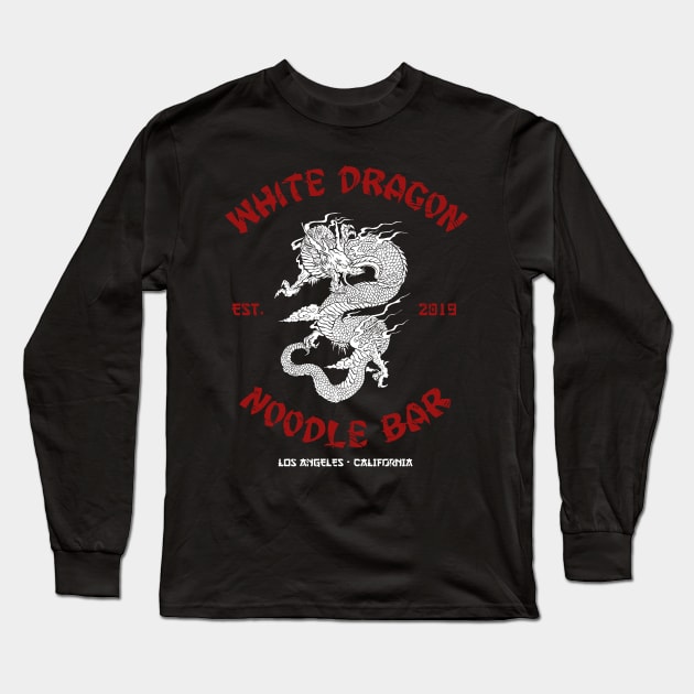 White dragon noodle bar Long Sleeve T-Shirt by Melonseta